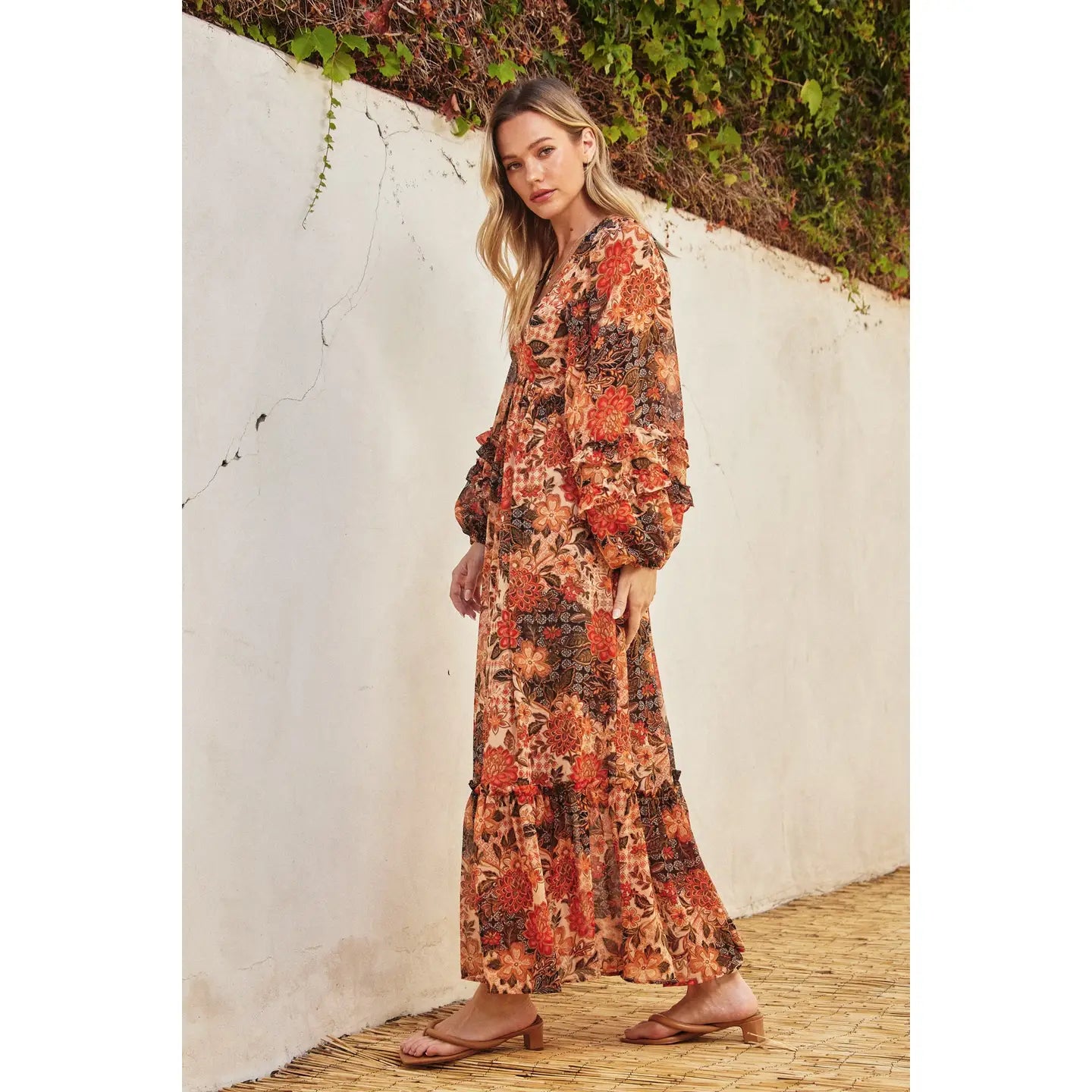 Raina Ruffle Detail Maxi Dress