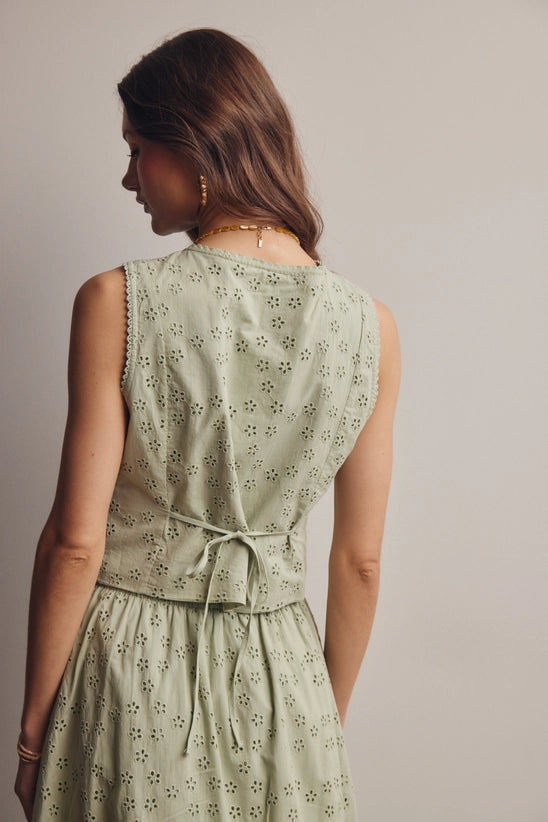 Elara Eyelet Sleeveless Top
