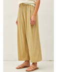 Celia Crinkled Wide Leg Cropped Pants