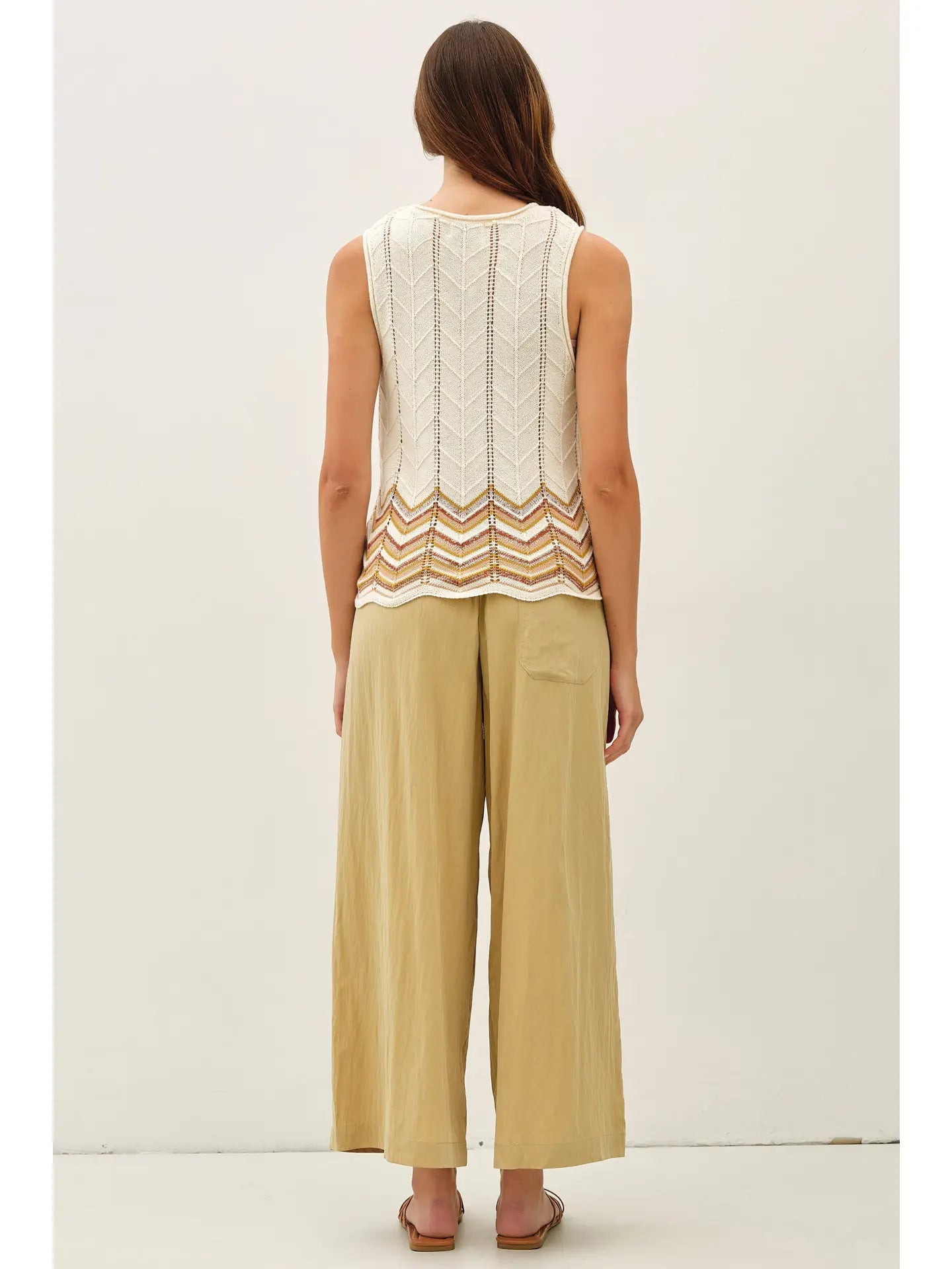 Celia Crinkled Wide Leg Cropped Pants