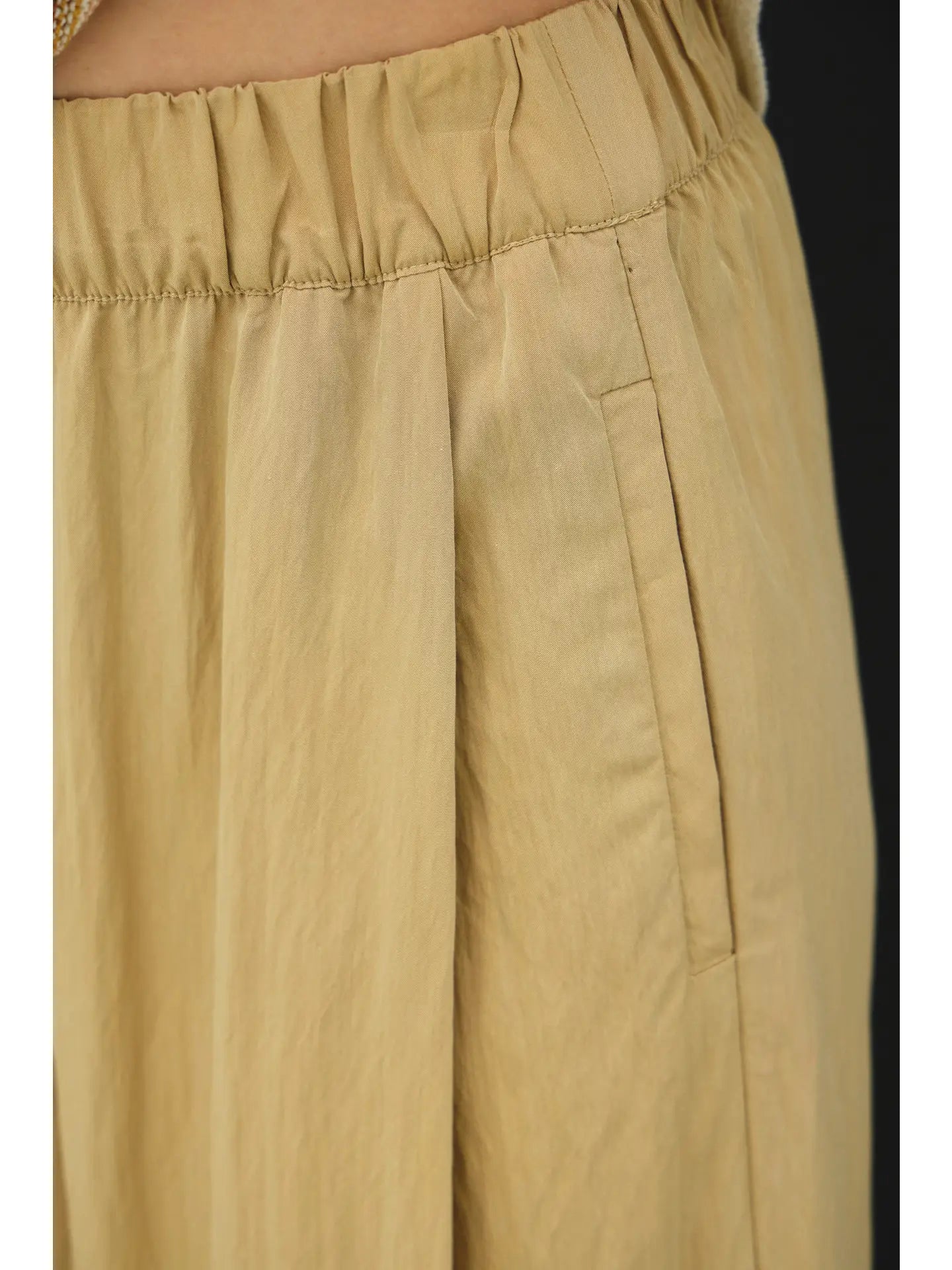 Celia Crinkled Wide Leg Cropped Pants