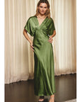 Selena Satin Blouson Maxi Dress