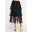 Studded Rhinestone Tiered Tulle Skirt