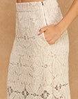 Camila Crochet Scalloped Midi Skirt