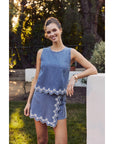 Estelle Embroidered Denim Skort