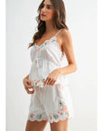 Fiona Floral Embroidered Sleepwear Set