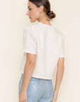 Sophie Ruffle Linen Short Sleeve Blouse