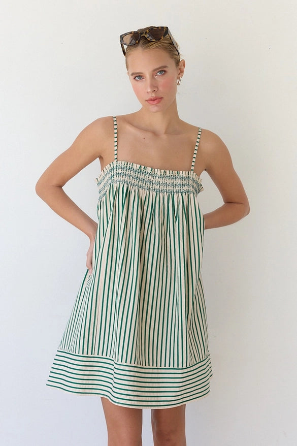 Lauren Striped Babydoll Dress