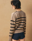 Janice Striped Button Detail Sweater