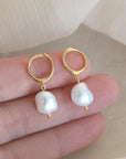 Pearl Drop Hoops