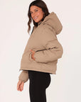 Long Sleeve Zip-Up Hooded Puffer Jacket