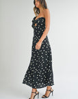 Tara Polka Dot One Shoulder Maxi Dress