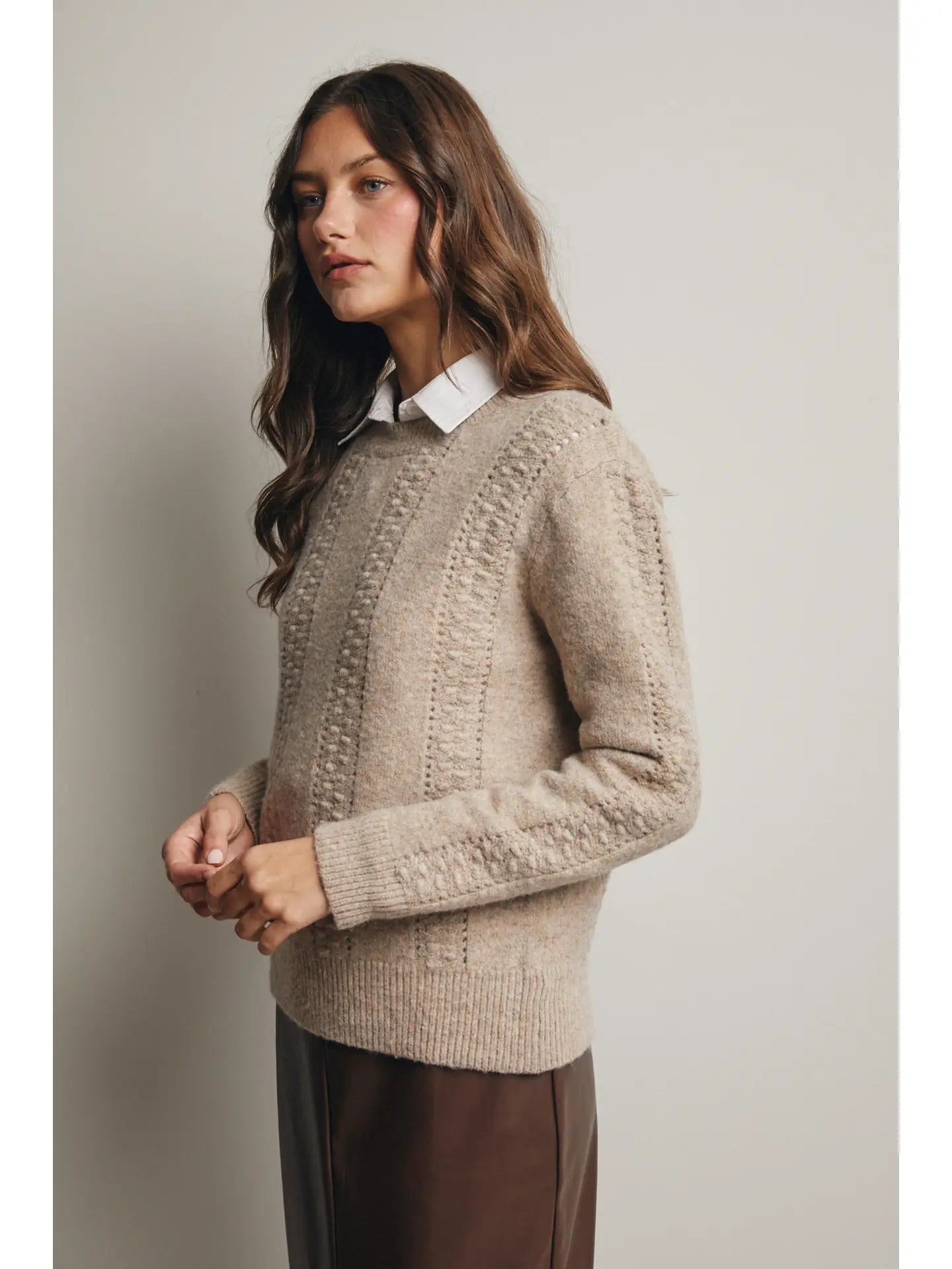 Textured Cable-Knit Sweater