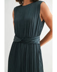 Texture Satin Tie Jumpsuit