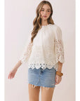 Freya Floral Eyelet Embroidery Top