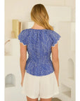 Piper Poplin Ruffle Sleeve Top