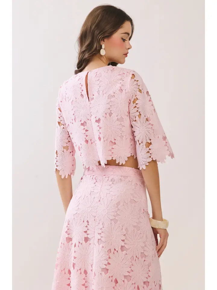 Francesca Floral Lace Cropped Top