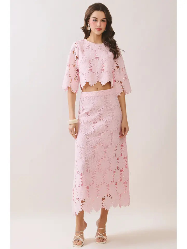 Francesca Floral Lace Cropped Top