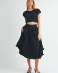 Vanessa Crop Top and Midi Skirt Set