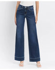 Vanessa High Rise Dark Wash Trouser Wide Jeans