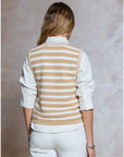Sabrina Striped Button-Up Sweater Vest