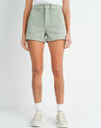 Olive High Rise Shorts- FINAL SALE ITEM