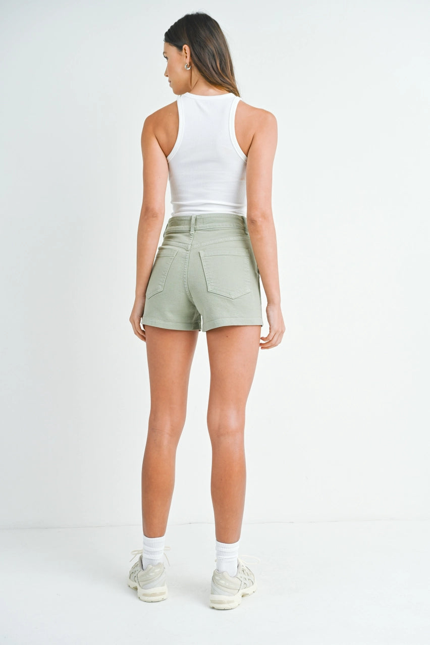 Olive High Rise Shorts- FINAL SALE ITEM