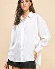 Lynette Solid Satin Blouse