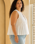 Poppi Pleated Sleeveless Top - Plus Size