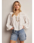 Tessa Textured Peasant Blouse