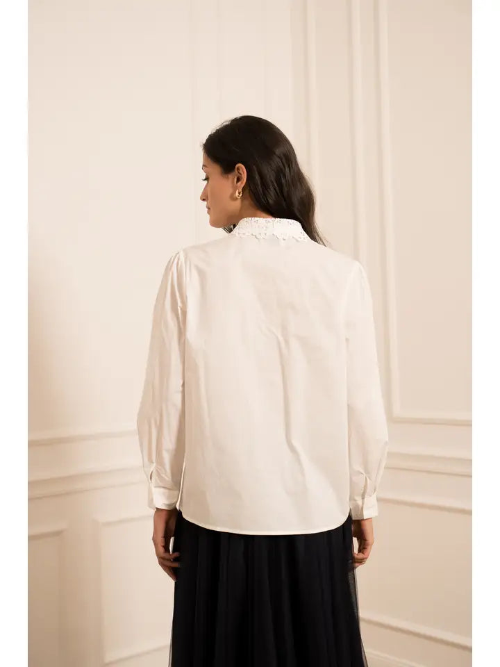 Rosalie Shirt with Embroidered Collar