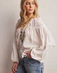 Tessa Textured Peasant Blouse