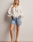 Tessa Textured Peasant Blouse