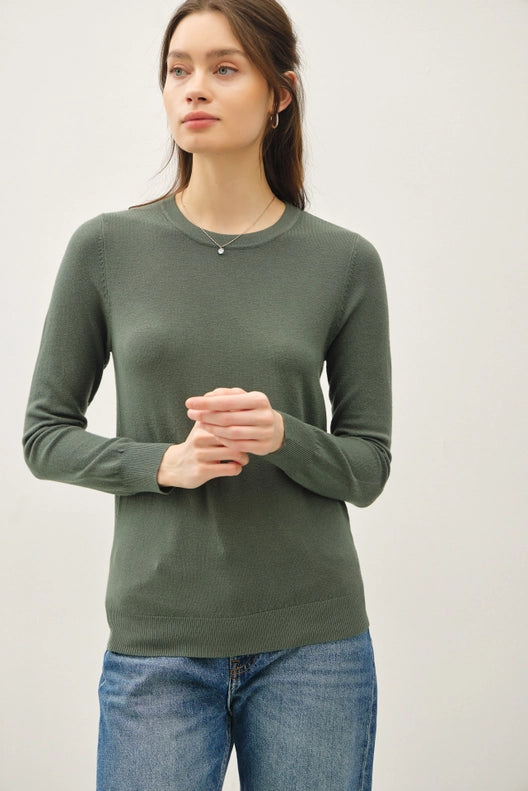 Viscose Crew Neck Soft Knit Sweater