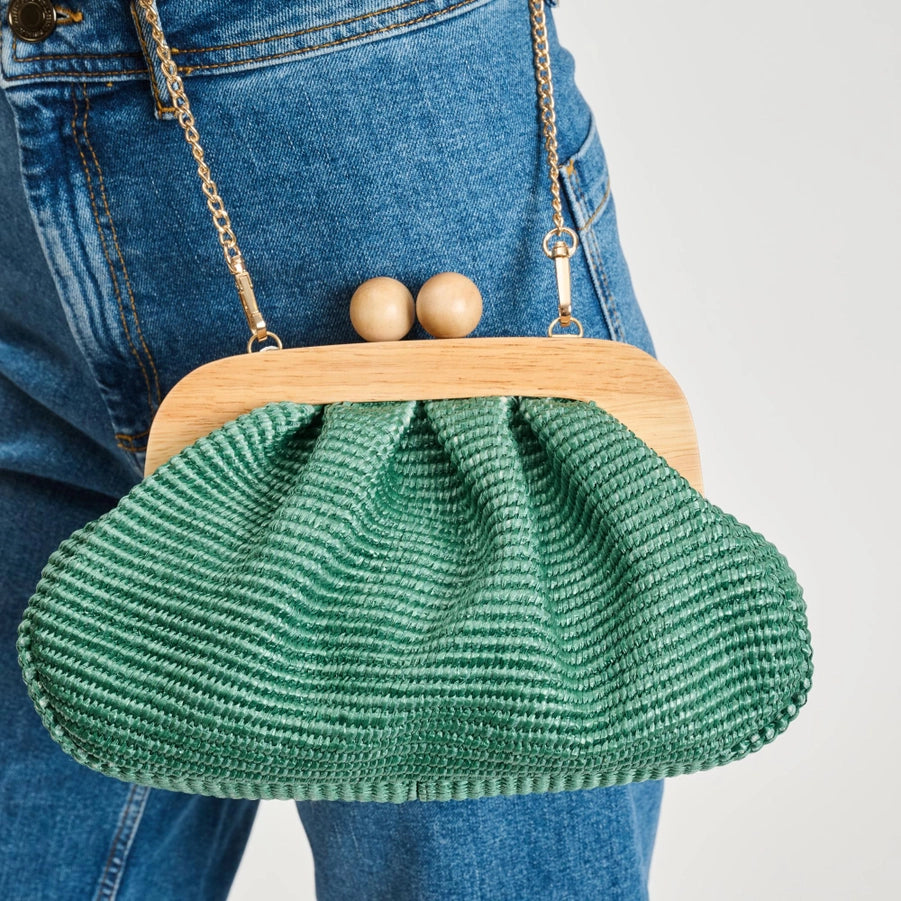 Wooden Frame Clutch Purse