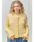 Noelle Ruffle Trim Cardigan - Plus Size