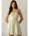 Floral Lace Trim Mini Dress