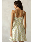 Floral Lace Trim Mini Dress