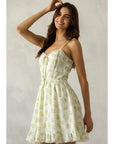 Floral Lace Trim Mini Dress