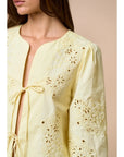 Avignon Floral Embroidered Front Tie Top