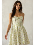 Floral Lace Trim Mini Dress