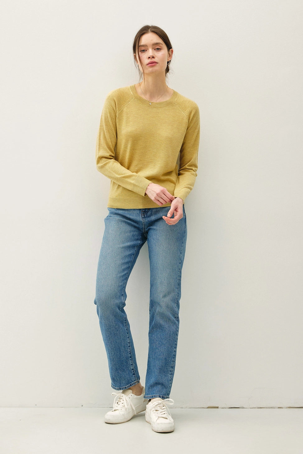 Wool Blended Raglan Sleeve Sweater
