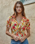 Veda Floral Short Sleeve Top