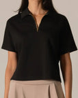 Butter Modal Short Sleeve Quarter Zip Top