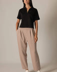Butter Modal Short Sleeve Quarter Zip Top