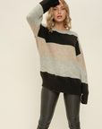 Sora Grey Striped Sweater- FINAL SALE ITEM