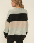 Sora Grey Striped Sweater- FINAL SALE ITEM