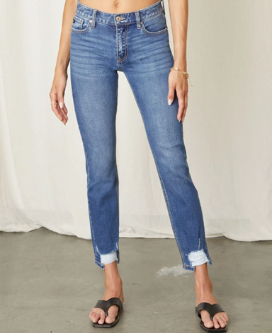 Cam Mid Rise Straight Leg Jeans - Medium Wash