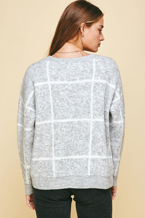 Checkered Pullover Sweater