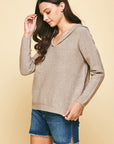 Rebecca V-Neck Hoodie - Final Sale Item